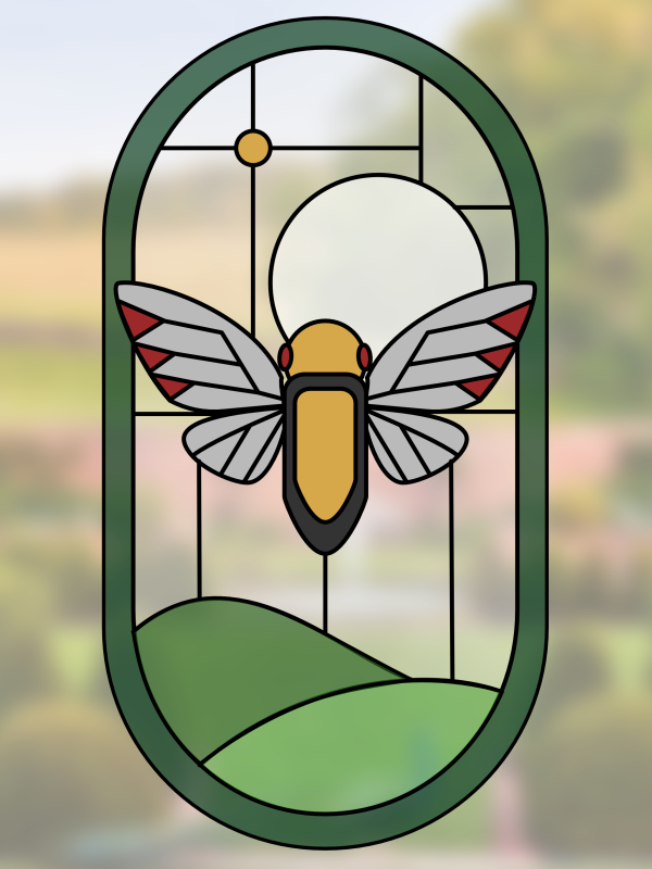 Ninjask Pokémon Stained Glass Panel | Handmade Glass Design